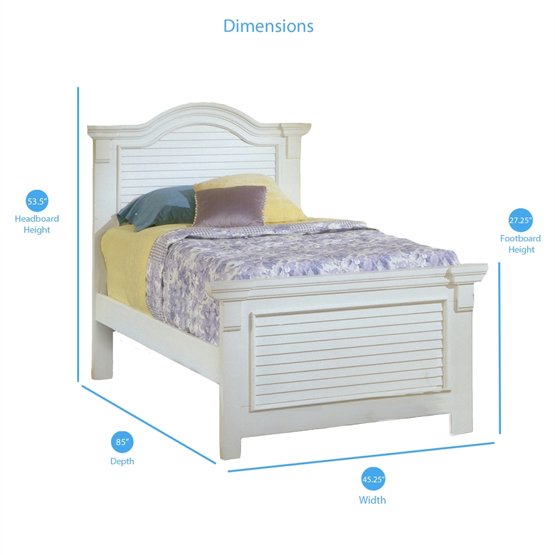 Bowery Hill Modern Farmhouse Eggshell White Wood Twin Panel Bed