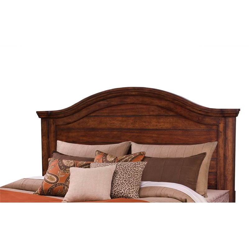 Bowery Hill Queen Panel Wood Headboard in Tobacco Brown finish