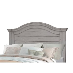 Bowery Hill Transitional Queen Antique Gray Wood Panel Headboard