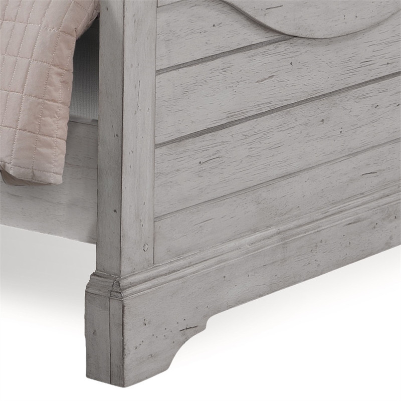 Bowery Hill Modern Transitional Antique Gray Wood Full Size Bed