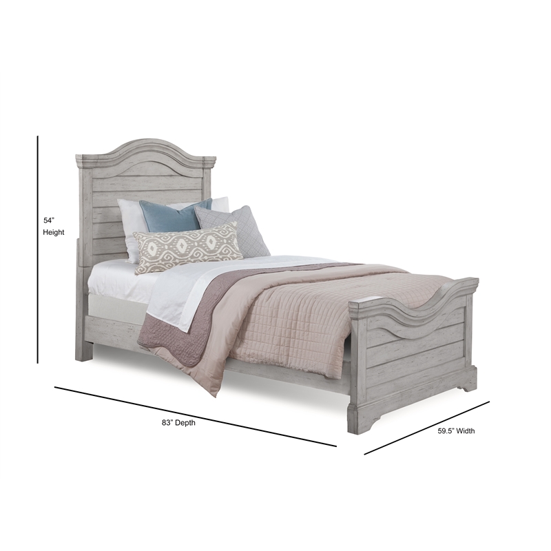 Bowery Hill Modern Transitional Antique Gray Wood Full Size Bed