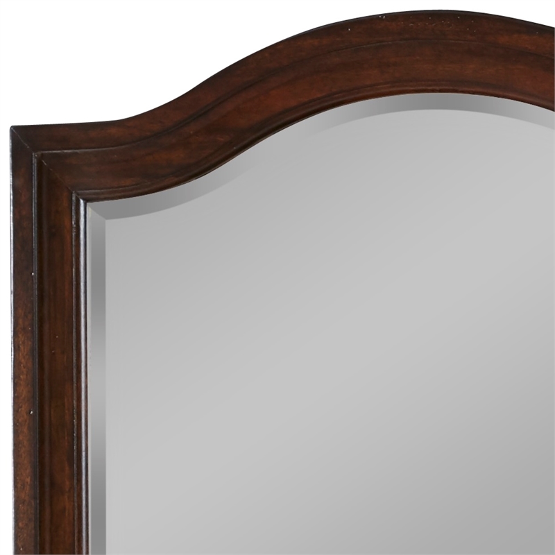 Bowery Hill Transitional Tobacco Finished Wood 7-Drawer Dresser Mirror