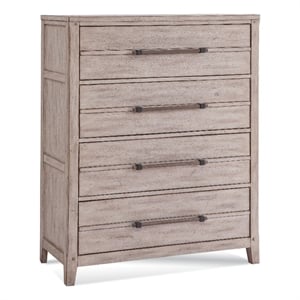 Bowery Hill Modern Farmhouse 4-Drawer White-washed Wood Chest
