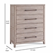 Bowery Hill Modern Farmhouse 4-Drawer White-washed Wood Chest