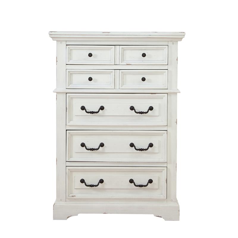 Bowery Hill Modern Farmhouse 5-Drawer Antique White Wood Chest