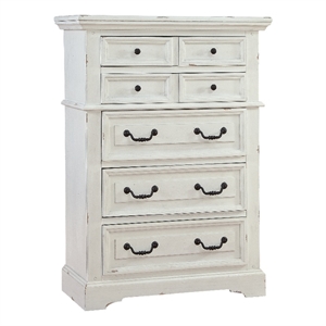 Bowery Hill Modern Farmhouse 5-Drawer Antique White Wood Chest