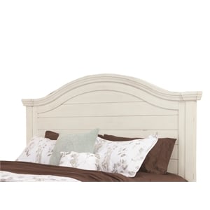 Bowery Hill Modern Farmhouse Antiqued White Wood King Panel Headboard