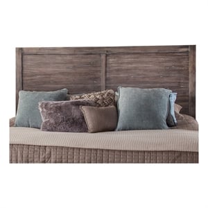 Bowery Hill Modern Farmhouse Weathered Gray Wood King Panel Headboard