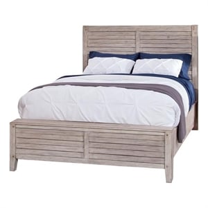 Bowery Hill Modern Farmhouse White-washed Wood Queen Panel Bed
