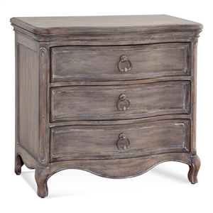 Bowery Hill Traditional Antique Gray Wood 3-Drawer Nightstand