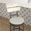 Bowery Hill Transitional Distressed White Metal Swivel Counter Barstool