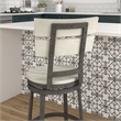 Bowery Hill Transitional Distressed White Metal Swivel Counter Barstool