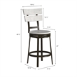 Bowery Hill Transitional Distressed White Metal Swivel Counter Barstool
