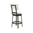 Bowery Hill Transitional Distressed White Metal Swivel Counter Barstool