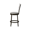 Bowery Hill Transitional Distressed White Metal Swivel Counter Barstool