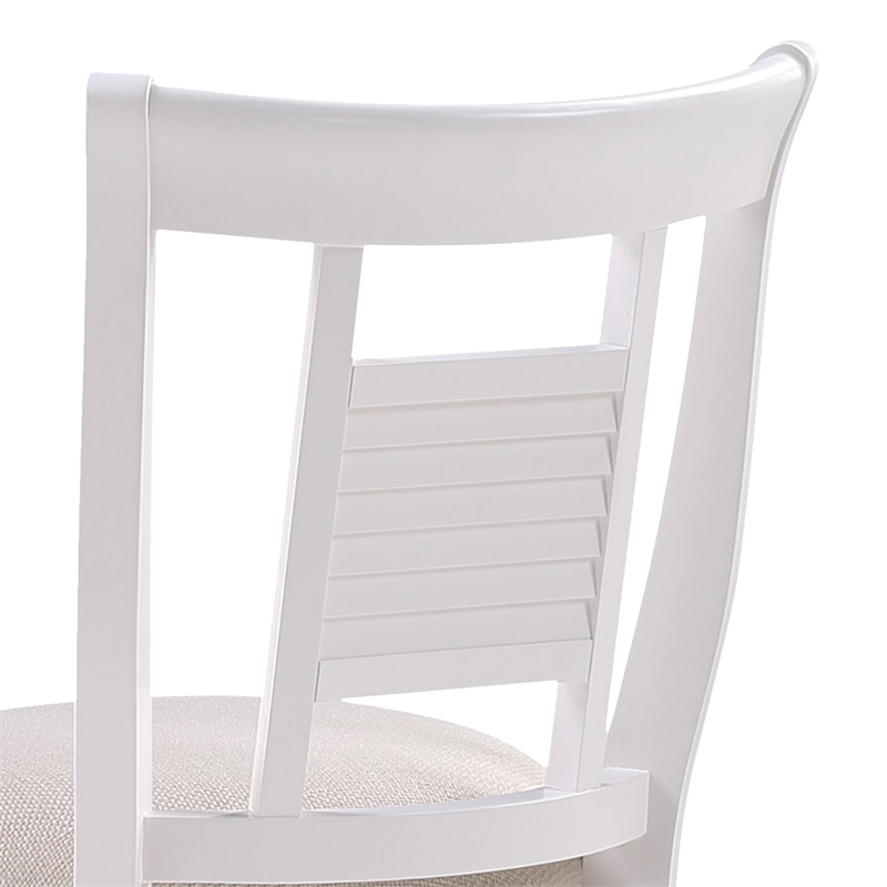 Bowery Hill White Solid Wood 360-degree Swivel Counter Bar Stool