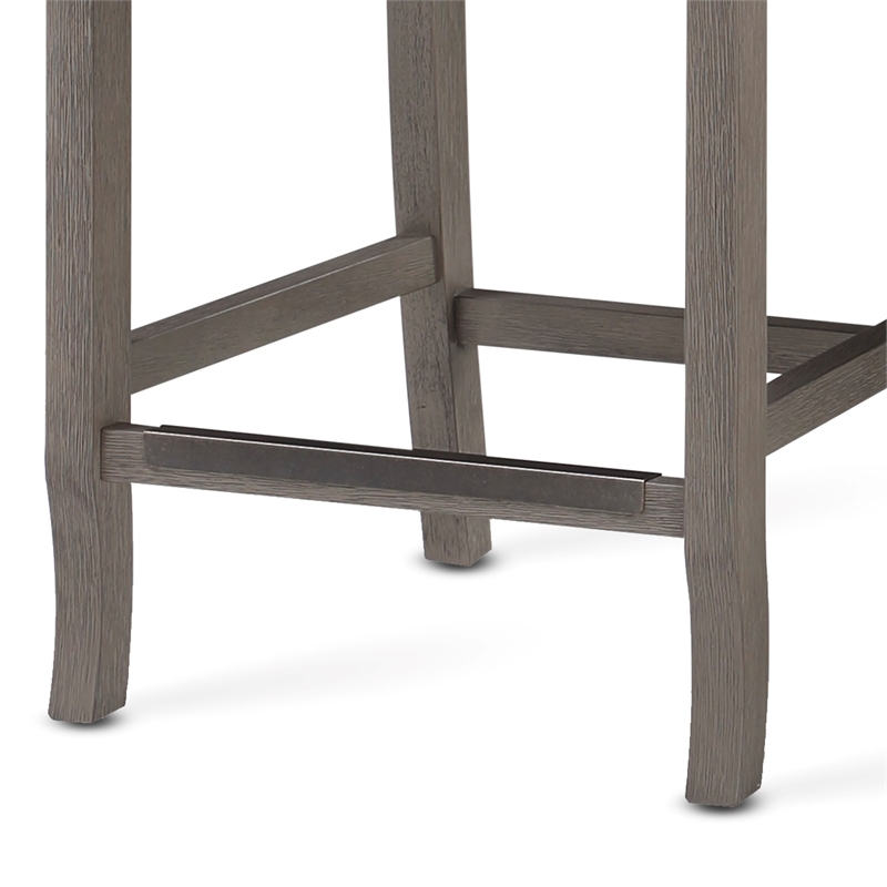 Bowery Hill Transitional Gray Wood Stationary Counter Height Bar Stool