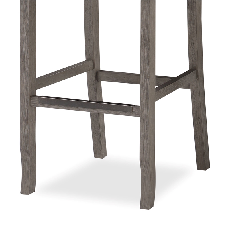 Bowery Hill Transitional Gray Solid Wood Stationary 30-inch Bar Stool