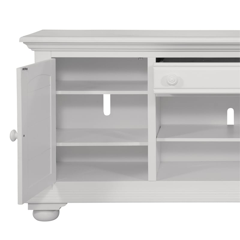 Bowery Hill Traditional Eggshell White 72-inch Wood TV Console