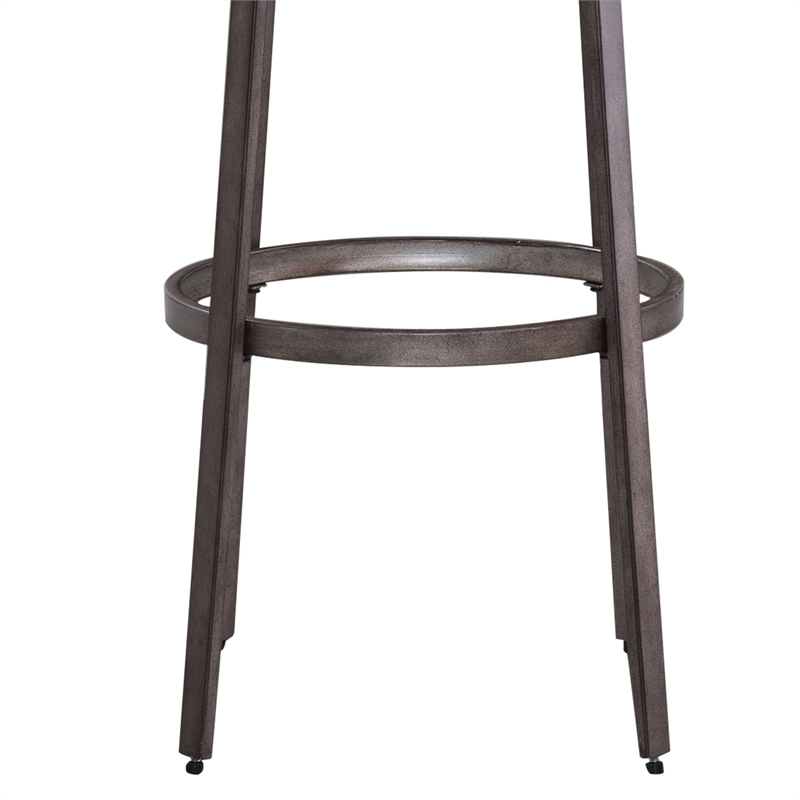 Bowery Hill Contemporary Distressed White Metal Swivel 30-inch Bar Stool