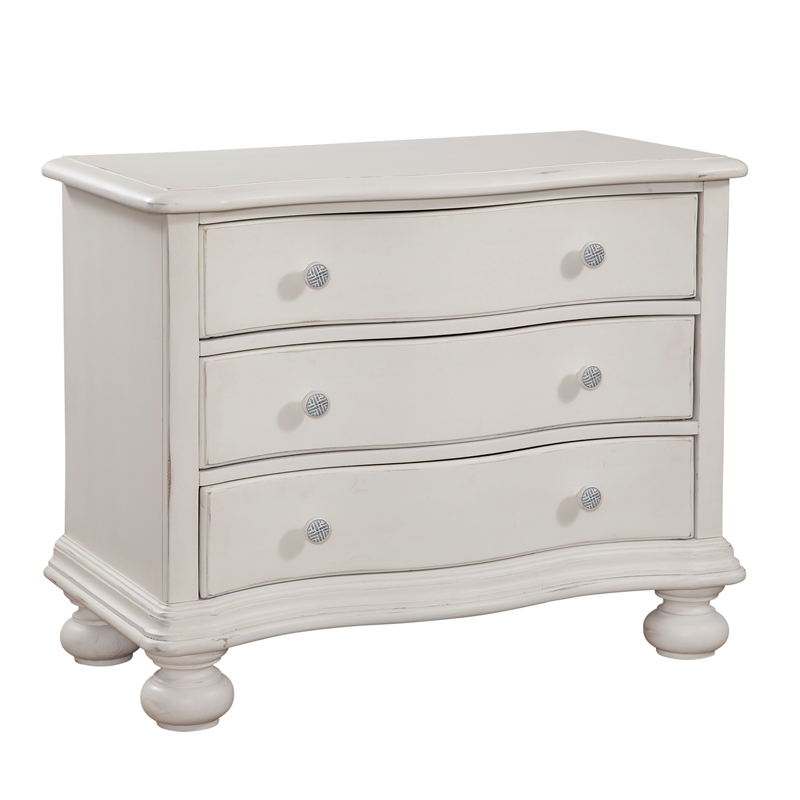 Bowery Hill Modern Farmhouse Dove White 3-drawer Wood Bachelor Chest