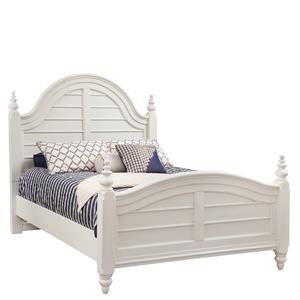 Bowery Hill Modern Farmhouse Dove White Queen Wood Panel Bed