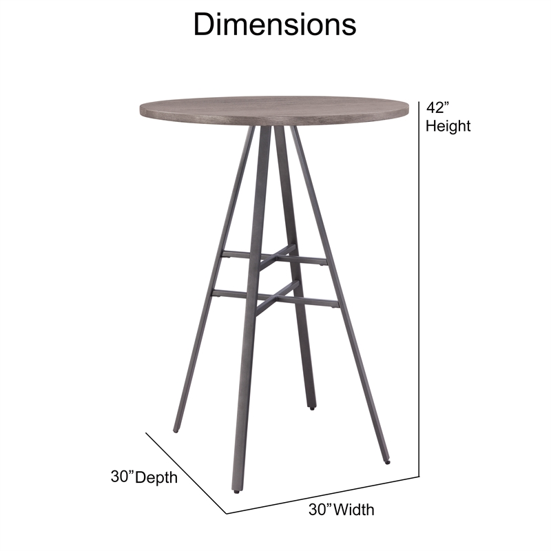 Bowery Hill Transitional Gray Metal and Wood 42