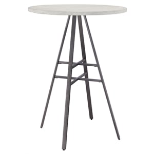 Bowery Hill Transitional Gray Metal High 30&quot Round Pub Table