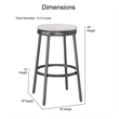 Bowery Hill 3-Piece Gray Metal Pub Height Table Set with Backless Swivel Stools