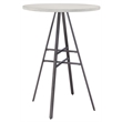 Bowery Hill 3-Piece Gray Metal Pub Height Table Set with Backless Swivel Stools