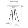 Bowery Hill 3-Piece Gray Metal Pub Height Table Set with Backless Swivel Stools