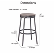 Bowery Hill Traditional Gray Metal and Wood Backless Bar Stool
