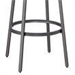 Bowery Hill Traditional Gray Metal and Wood Backless Bar Stool