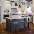 Bowery Hill Traditional Gray Metal and Wood Backless Bar Stool