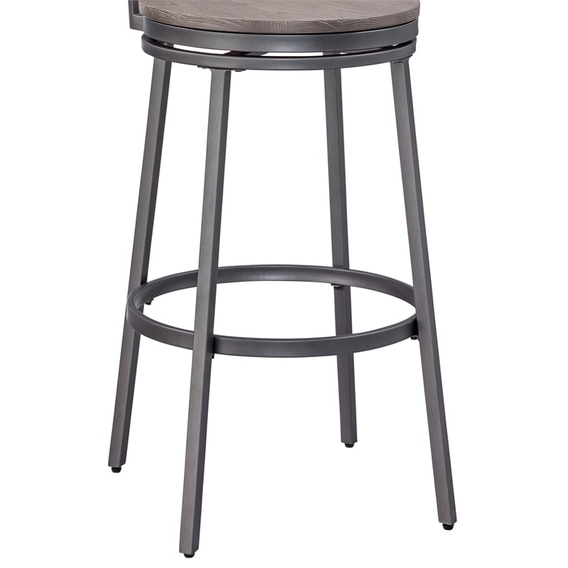 Bowery Hill Traditional Gray Metal Swivel 30