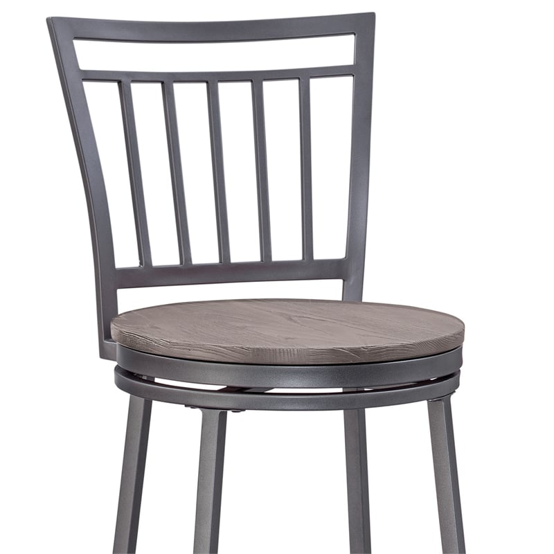 Bowery Hill Traditional Gray Metal Swivel 30