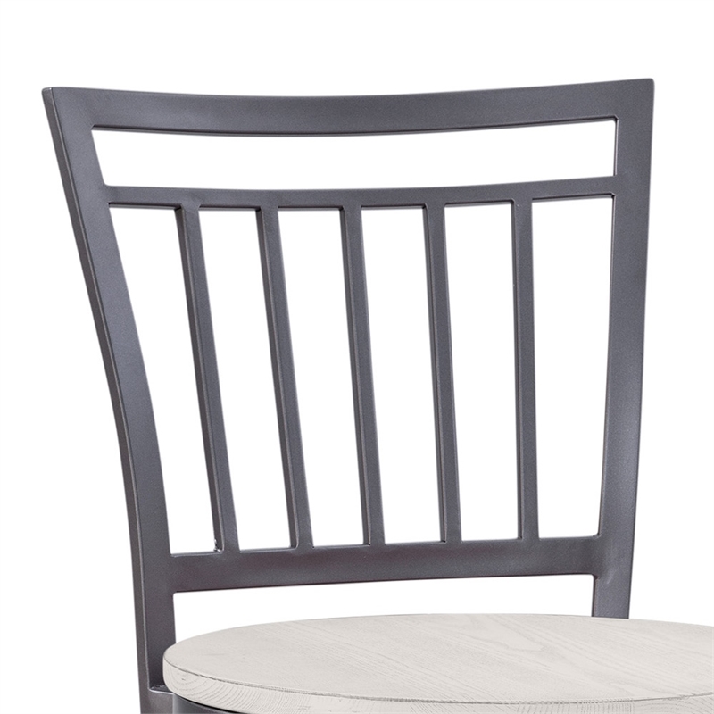 Bowery Hill Transitional Gray Metal Swivel 25-inch Seat Height Bar Stool