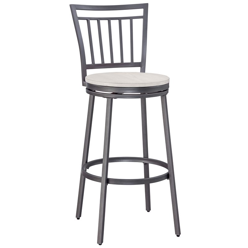 Bowery Hill Transitional Gray Metal Swivel 25-inch Seat Height Bar Stool