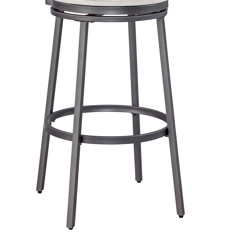 Bowery Hill Transitional Gray Metal Swivel 25-inch Seat Height Bar Stool