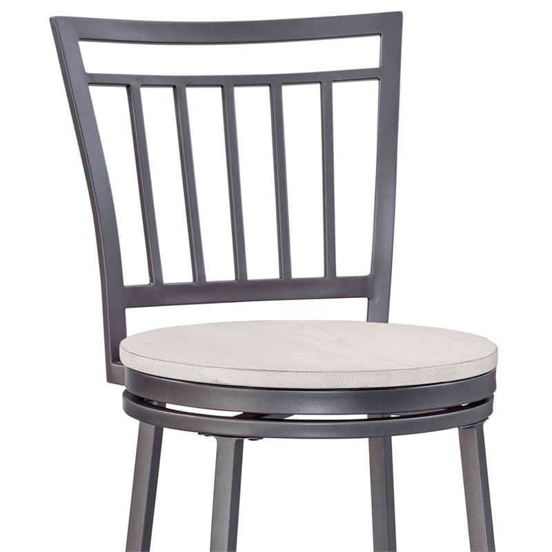 Bowery Hill Traditional Gray Metal Swivel 30