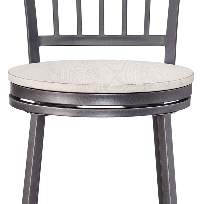 Bowery Hill Traditional Gray Metal Swivel 30