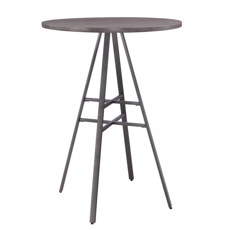 Bowery Hill 3-piece Driftwood and Metal Pub Height Table Set