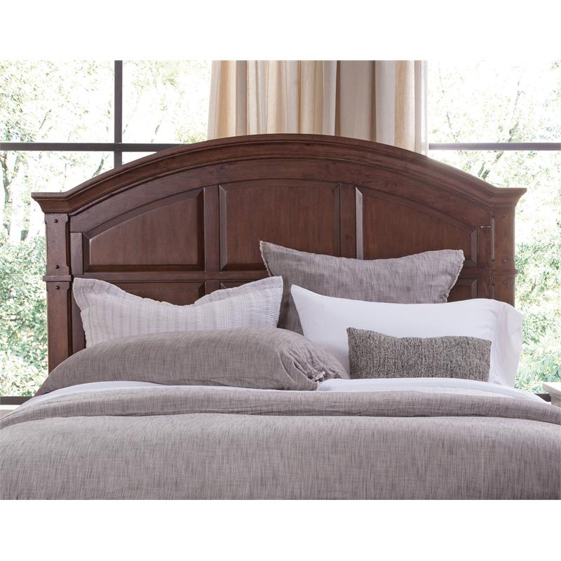 Bowery Hill Modern Farmhouse Cinnamon Cherry Queen Wood Panel Headboard