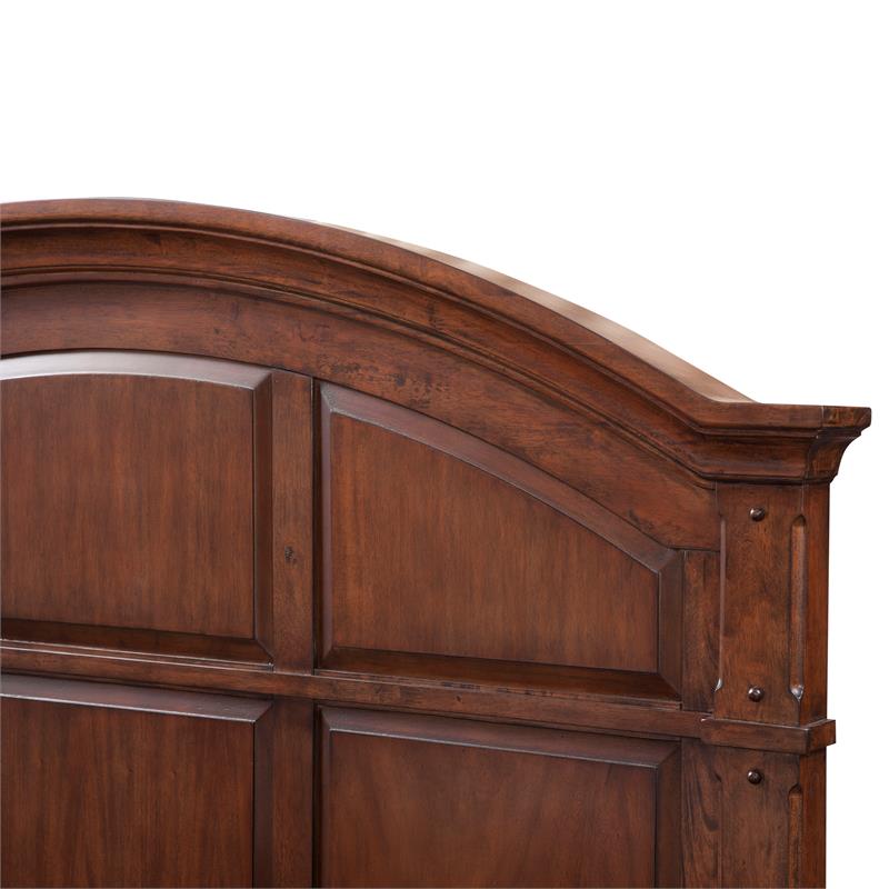 Bowery Hill Modern Farmhouse Cinnamon Cherry Queen Wood Panel Headboard