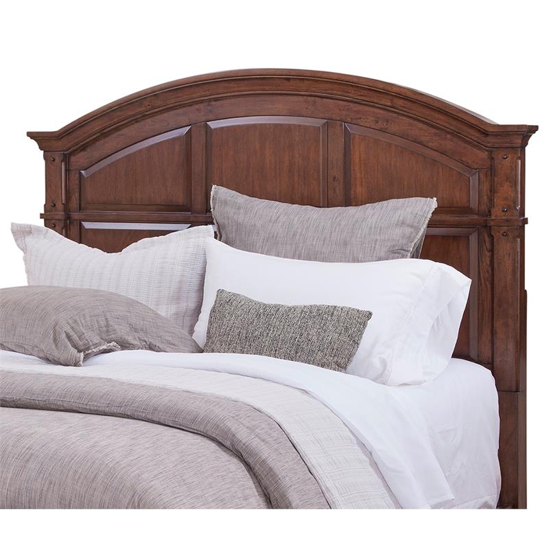 Bowery Hill Modern Farmhouse Cinnamon Cherry Queen Wood Panel Headboard