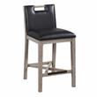 Bowery Hill Solid Wood with Black Bonded Leather Counter Stool