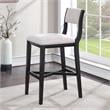 Bowery Hill Modern Solid Wood Black with Gray Fabric Bar Stool