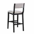 Bowery Hill Modern Solid Wood Black with Gray Fabric Bar Stool