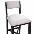 Bowery Hill Modern Solid Wood Black with Gray Fabric Bar Stool