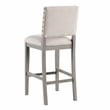 Bowery Hill Driftwood Gray Wood Frame Button Tufted Fabric Upholstered Bar Stool